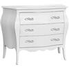 Vicentini arreda COMO' BOMBATO IN LEGNO SHABBY CHIC BIANCO CON MANIGLIE INFINITO ARGENTO ANTICATO (L 116 P 45 H 85)