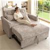 LPdorbe Divano Letto a 2 Posti, Divano Convertibile 3 in 1 - Schienale Reclinabile 110/145/180°, Cuscini Inclusi, Struttura in Legno Massiccio, Tessuto Chenille, Ideale per Spazi Piccoli, Studio