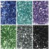 QUARKZMAN 6 Colori Vetro Frantumato 1-3mm Pezzi di Vetro Serie Blu & Verde | Laser, Glitter Metallizzato, Vetro Rotto, Per Artigianato Fai Da Te Vaso Decorazione Epoxy Halloween, 34g