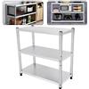 RibasuBB Scaffale Acciaio Inox 201 3 Ripiani Regolabili 20-30 kg 80x40x80 cm | Carico Statico Totale 20-30 kg, Regolazione Dei Ripiani di Circa 6 cm, Base Rialzata e Bordi lisci per Cucina e Bagno