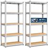 AREBOS Set 2 Scaffali per Carichi Pesanti 180x90x40cm | Capacità 875kg