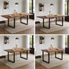 Lcoho Tavolo da pranzo allungabile con 3 lunghezze, 140/180/220 x 80 cm, adatto per 6-10 persone, forma dritta, gambe in metallo, stile semplice, tavolo per sala da pranzo, cucina