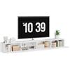 YATINEY Mobile Porta TV Sospeso con LED, Mobile TV a Muro con Quattro Ante a Ribalta, Mobile per TV Appeso 180 x 24 x 22 cm, per Soggiorno e Camera da Letto, Bianco