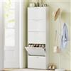 DecHome - Scarpiera Salvaspazio Slim 5 Ante a Ribalta Dimensioni 65x17x180.5 cm Bianco