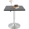 Salmeee Tavolo da bar regolabile in altezza 67 - 91,5 cm, con robusta struttura in ferro, per bar, cucina, soggiorno, tavolo da bistrot in MDF, portata fino a 60 kg, per colazione, laptop 60 x 60 cm