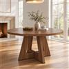 Lcoho Tavolo da pranzo rotondo, 120 x 120 cm, adatto per 4-6 persone, design classico, stile scandinavo minimalista, colore legno di noce (senza sedia)