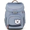 ergobag set zaino scolastico cubo set Track ReadBear - Blu | Zaino scolastico ergonomico in set classico da 5 pezzi, ideale per la prima elementare e la scuola quotidiana