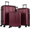 FERGÉ Set di 3 valigie rigide - trolley con 4 doppie ruote e lucchetto TSA | Set 3 pezzi: bagaglio a mano, valigia da viaggio e valigia XL · policarbonato robusto · 4 doppie ruote silenziose