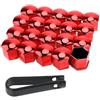 Generic Copridadi Ruota,Tappi Dadi Ruota 20/40/60 Pz Copridado Ruota 17/19/21 Mm, Coprivite Mozzo Auto Antiruggine(Red-20pcs,21mm)