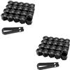 Generic Copridadi Ruota,Tappi Dadi Ruota 20/40/60 Pz Copridado Ruota 17/19/21 Mm, Coprivite Mozzo Auto Antiruggine(Black-40pcs,21mm)