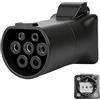 GiHaood Adattatore da tipo 2 a Schuko, 3,5 KW, 16 A, 220 V, tipo 2, con luce, adattatore V2L per MG EV, adattatore di ricarica compatibile con MG4, MG5, MG ZS, MG Marvel R