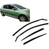 J&J AUTOMOTIVE HEKO Deflettori per Peugeot 307 5-Porte Berlina 2001-2008 | 4 deflettori HEKO per Peugeot 307 5-Porte Berlina, PMMA 3 mm, fumé, canale del finestrino.