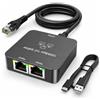 Rqkagf Switch Ethernet a 2 porte, splitter Ethernet Gigabit 1000 Mbps con cavo di rete RJ45, switch Ethernet plug y play, splitter LAN compatibile con più cavi Ethernet per PC TV Box