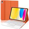 FOGARI Per iPad A16 11/10 Generazione 2025/2022 11/10.9 Pollici Cover Tastiera | Custodia Tastiera Bluetooth Rimovibile con Touchpad per Ufficio/Studio/Scrittura, Keyboard Wireless Portatile, Arancione