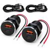 SRunDe 2 Pezzi Presa Usb 12v Incasso USB-C PD 36W & USB-A 22.5W Alluminio | Presa Usb 12v Porta usb Moto Caricatore USB Auto Rapido Caricabatterie da Auto per Cellulari per Moto Camper Camion Nave
