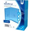 MediaRange Custodie Mediarange doppie a 2 posti per cd, dvd e blu ray slim 11mm con tasca trasparente per copertina, confezione da 5 pezzi