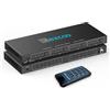 ROFAVEZCO SPDIF Audio Matrix 4x4, supporta Dolby 5.1/DTS 5.1, 4 ingressi e 4 uscite, commutatore audio ottico con controllo IR e commutazione automatica, Plug & Play per home theater/classezim