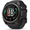 Garmin Fenix 9-51 mm, titanio grigio carbonio DLC con cinturino in silicone nero/grigio | durata della batteria fino a 31 giorni, torcia a LED, altoparlante e microfono per messaggi vocali, design