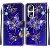 TOMYOU Cover per Honor 90 Pro 5G, farfalla blu | Antiurto Protettiva Portafoglio, Slot per Schede, Magnetica, Custodia in Pelle PU, Libro Flip,Funzione Stand