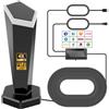 QGClearSO Antenna Tv Interna Potente, Antenna TV Interna | Ricezione 360° fino a 600 km con Base Magnetica,Supporto HD/4K/1080,adatta per la ricezione di canali locali