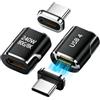 loxeu Adattatore USB C magnetico, 240 W, 80 Gbps, 24 pin, video 8 K, 60 Hz | 2 adattatori USB C, ricarica rapida PD3.0 e trasferimento dati, PC portatile, tablet, smartphone