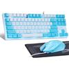 CHONCHOW Tastiera blu e mouse combinata, 87 tasti TKL USB cablata LED retroilluminata, mouse RGB 800-3200 DPI, mouse blu e tastiera combo per PS4 PS5 PC laptop Mac computer