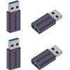 QIANRENON Adattatore di schermatura dati USB 3.0, USB 3.0, maschio a femmina, connettore di ricarica, data shielding, al case 5 V 2 A, fisicamente isolato, scherma dati USB, previene la violazione dei