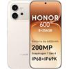 HONOR 600 Smartphone 5G, 8+256GB, 6400mAh, 200MP, IP68&IP69K, Golden White | Fotocamera Notturna Ultra-nitida da 200MP, Display Ultra Luminoso da 8000 nit telefono, Snapdragon 7 Gen 4, Dual SIM, NFC