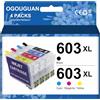 OGOUGUAN CAIDI 603XL 603 Cartuccia d'inchiostro ricaricabile con chip ad arco per EP-Suono WF-2845 WF-2870 XP-2100 XP-2105 XP2150 XP-3100 XP-3105 4100
