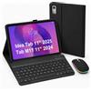 HLTOOP Custodia con tastiera per Lenovo Tab M11 da 11 pollici (TB330FU/TB330XU), QWERTZ tedesco, sottile, in poliuretano, con tastiera wireless magnetica rimovibile, mouse per tablet (nero)