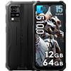 Blackview BV4800 SE 4G Rugged Smartphone 2026, 12GB+64GB/2TB Telefono Robusto Android 15, 6.56 HD+ 90Hz, 16MP+8MP, 5100mAh Cellulari Resistente IP68/IP69K/NFC/OTG/GPS/FM/Gemini AI 2.0, Nero