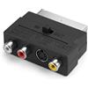 Tolanev Adattatore SCART a 3 RCA S-Video JR6808 Commutatore Audio Video per TV | Convertitore Analogico, Contatti Anti Ossidazione, Pronto All'Uso, Trasferimento PC e Console Retro, Audio Video Stereo