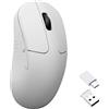 Keychron M3 Mini Mouse Gaming, 12000 DPI / 300 IPS, PixArt 3311, Bianco | 1000 Hz Polling Rate, 2,4 GHz / BT 5.2 / USB-C, Ultraleggero(55 g), Programmabile, Mouse Wireless per PC Laptop Computer Mac