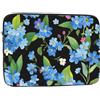 Nicokee Custodia per computer portatile da 14 15 15,4 15,6 pollici, motivo fiori blu con fiori blu e fiori, custodia protettiva in poliestere per computer portatile, valigetta, borsa da viaggio per