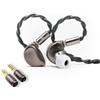 BQEYZ Winter2 - Auricolari in-ear con cavo, DD+BC, HiFi, per gaming, con cavo staccabile, per ventola audio (marrone, 3,5 mm + 4,4 mm)