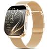Lgnitek 2026 Nuovo Smartwatch ECG+Pressione Sanguigna,sonno,2.2"Curvo Oro rosa | 24H HRV/SpO2/Acido Urico/Emozioni/Fatica/Sonno/Cardiofrequenzimetro Per Donna Fitness Tracker,IP68 IOS Android