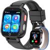 PTHTECHUS Smartwatch per Bambini 4G con GPS, Chat Vocale, Modalità Classe | Orologio Smartwatch per Bambino Videochiamata Chat Vocale Camera Sveglia Regalo per Ragazza e Ragazzo 4-12 Anni, Nero