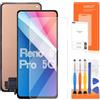 AGCUT Display LCD per Oppo Reno 6 Pro 5G Schermo di Ricambio per Oppo Reno6 Pro 5G CPH2247 6,55 Pollici (Versione) Touch Digitalizer Vetro Anteriore Assemblea con Strumenti, Nero