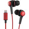 Thore Auricolari per iPhone (certificati Apple MFi) V120 in Ear Wired Lightning Auricolari (resistenti al sudore/acqua) Cuffie con microfono/telecomando per iPhone 12/13/14 Pro Max - Rosso