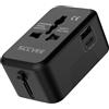 sccvee Adattatore da viaggio in tutto il mondo, spina da viaggio 185 W ricarica rapida adattatore da viaggio con 1 USB C, 1 USB A e AC, adattatore da viaggio internazionale per US EU UK da oltre 180 paesi