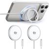 GEEKERA Caricabatterie magnetico rapido Qi2.2 da 25 W con supporto pieghevole: caricabatterie wireless ultra sottile piatto per Apple MagSafe serie iPhone 18-12, ideale per i giochi