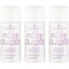 Essence Cosmetics Essence Milky Glazed Liquid, primer trasparente, idratante, lisciante, nutriente, naturale, vegano, senza parabeni, senza particelle di microplastica, senza nanoparticelle, confezione da 3 (3 x 50 ml)