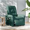 vidaXL Sedia da massaggio elettrica in tessuto verde scuro