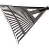 Garronda Rastrello giardino per foglie 430 mm Nero GD-0259 | Testa leggera in plastica con denti elastici per raccogliere foglie, erba e residui da giardino; fornitura senza manico