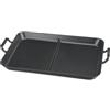 onlyfire Piastra in Ghisa Pre-Stagionata Extra Large, Padella a Doppia Zona con Due Manici, Piastra Robusta per Barbecue Esterno, Induzione e Fornelli, 52 × 34 cm
