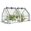 Outsunny Serra con finestra con cerniera 180x90x90 cm Trasparente | Serra in lamiera d'acciaio resistente all'inverno, per balcone, giardino, serra per pomodori, verdure, fiori