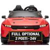 Mondial Toys Ford Mustang GT 24V Auto Elettrica per Bambini 2 Posti Macchina con Telecomando Due Cinture a 3 Punti Luci LED Bluetooth Full Optional Carico Massimo 60 Kg (Rosso)