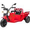 Garvee Trattore Elettrico per Bambini 12V con Rimorchio Posteriore | Veicolo Elettrico a Tre Ruote, Doppio Motore, Paletta, Faro, Musica, USB, Velocità 2.5-4.5km/h, per Bambini 3+ Anni, Rosso