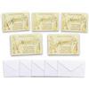 Afie M5-430A - Set di 5 biglietti auguri per il buon anno, champagne, fortuna, successo, felicità, salute, in oro dorato, 13,5 x 8,5 cm + 5 buste bianche 14 x 9 cm, 5 simpatici su carta di alta qualità