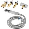 AQINYYH Rubinetto a cascata per vasca da bagno a 5 fori, con doccetta | Set di rubinetti per vasca da bagno con regolatori separati, beccuccio a cascata, ottone e acciaio inox